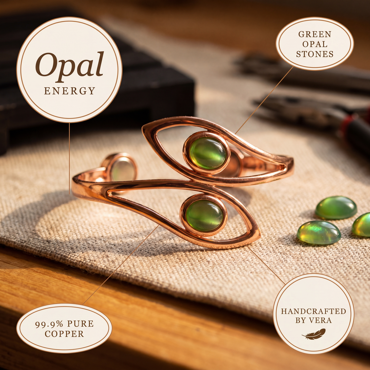Hazel's Opal Copper Bracelet