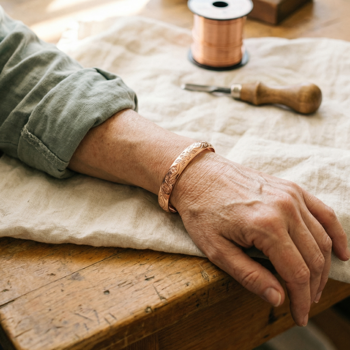 Hazel's Bloom Copper Bracelet