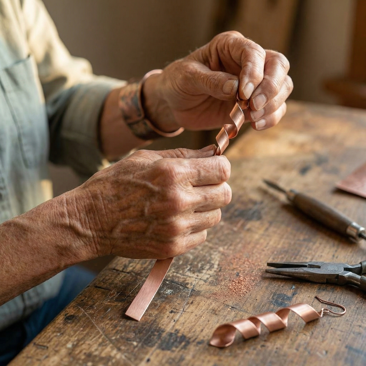 Hazel's Dusk Copper Earrings
