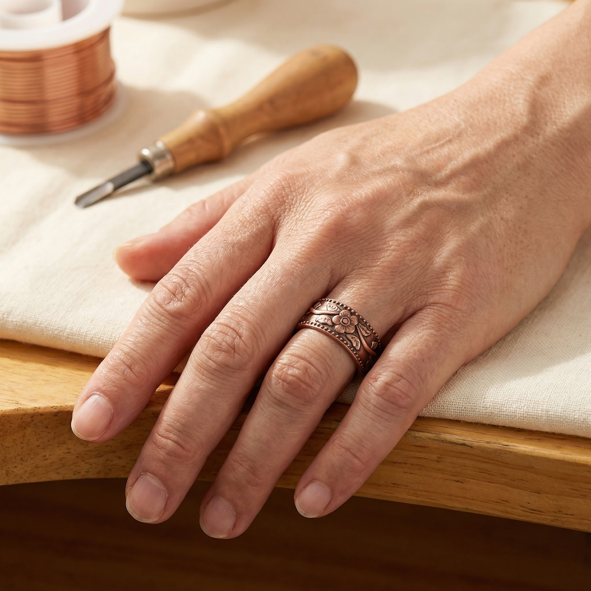 Hazel's Petal Copper Ring