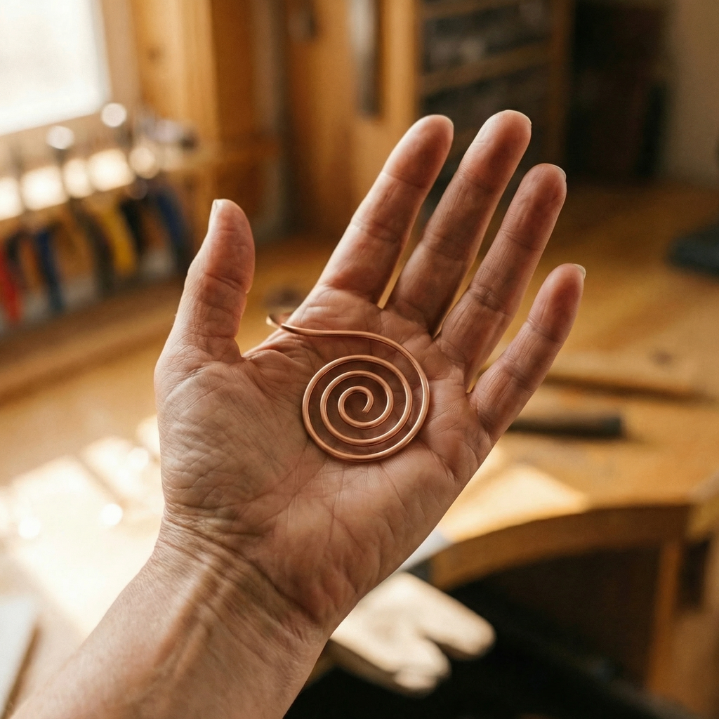 Emily's Flow Copper Hand Spiral