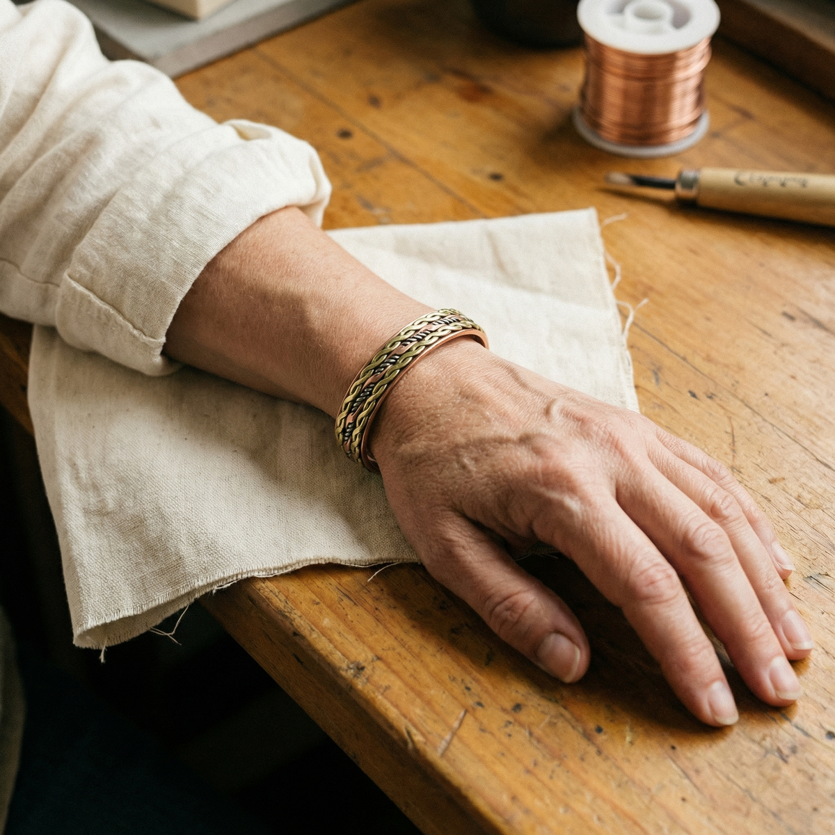 Hazel's Weave Copper Bracelet
