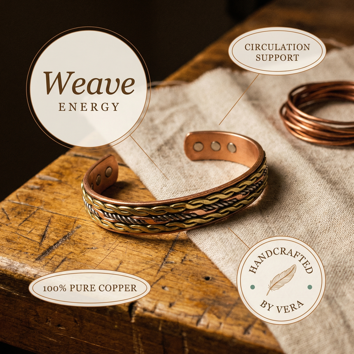 Hazel's Weave Copper Bracelet