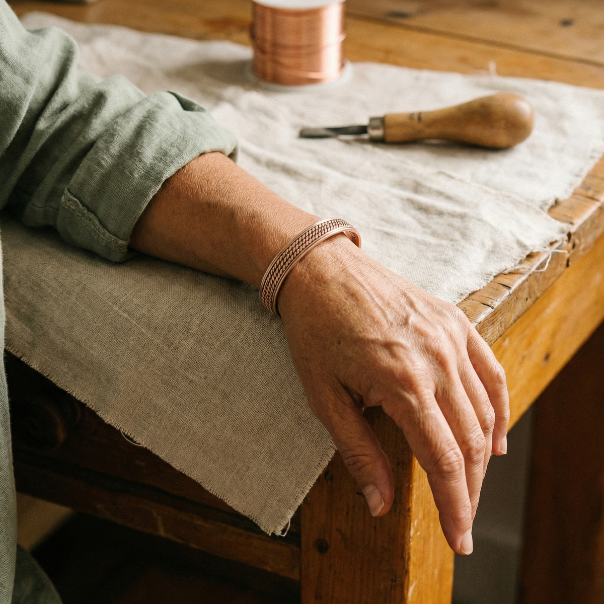 Hazel's Wave Copper Bracelet