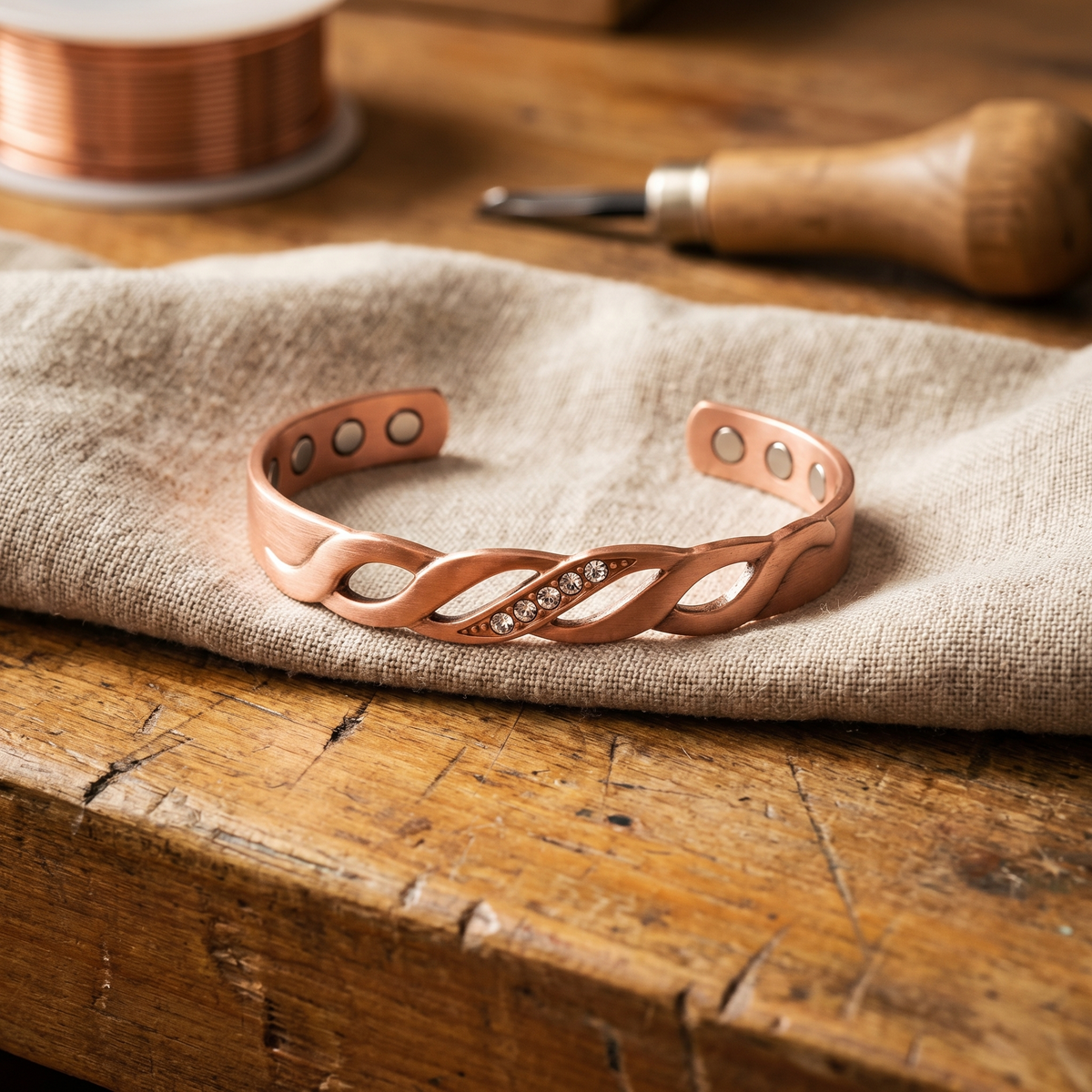 Hazel's Seam Copper Bracelet