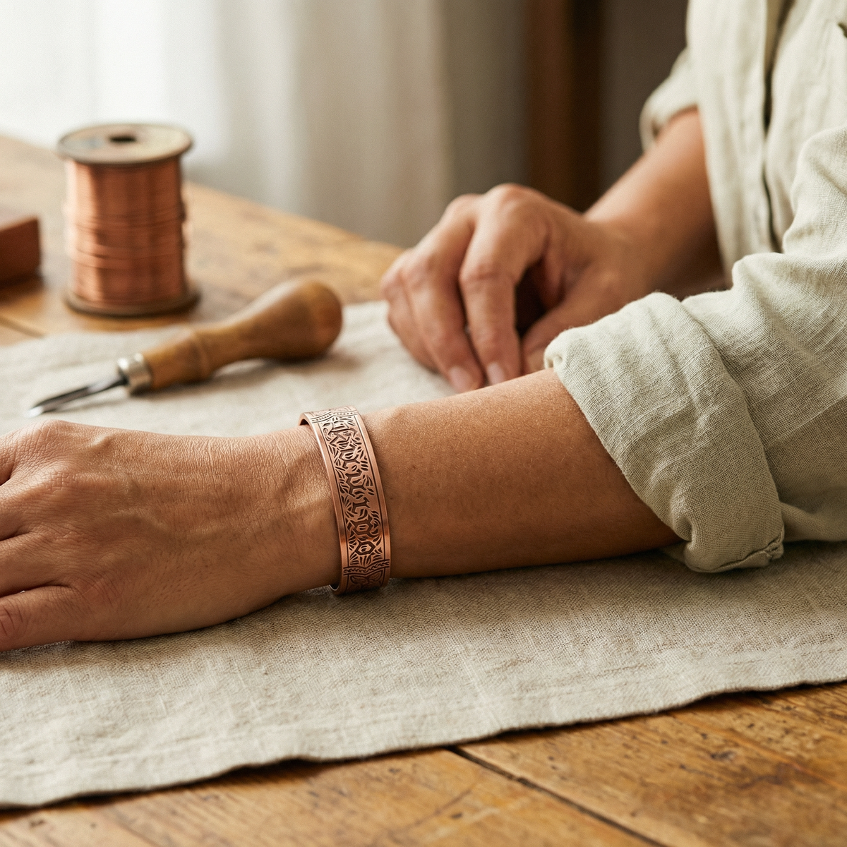 Hazel's Drift Copper Bracelet
