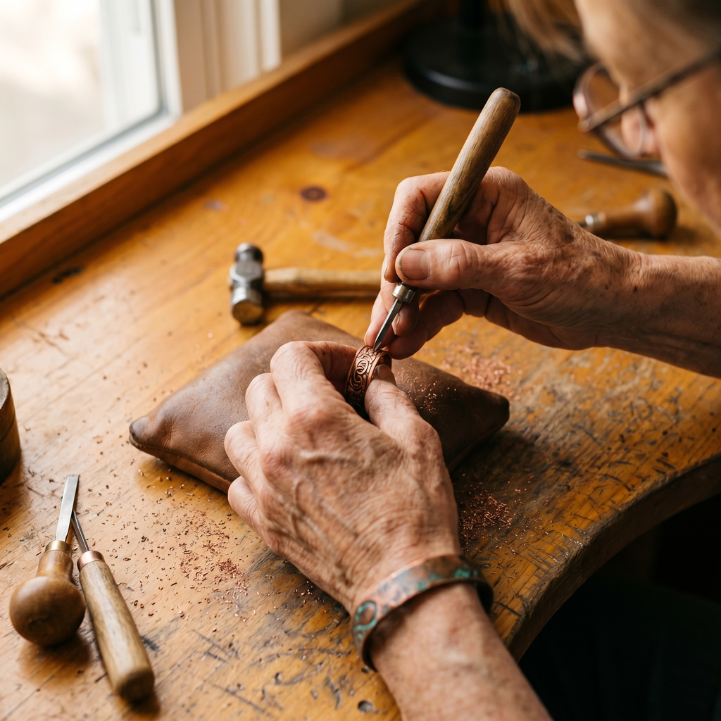 Hazel's Burr Copper Ring