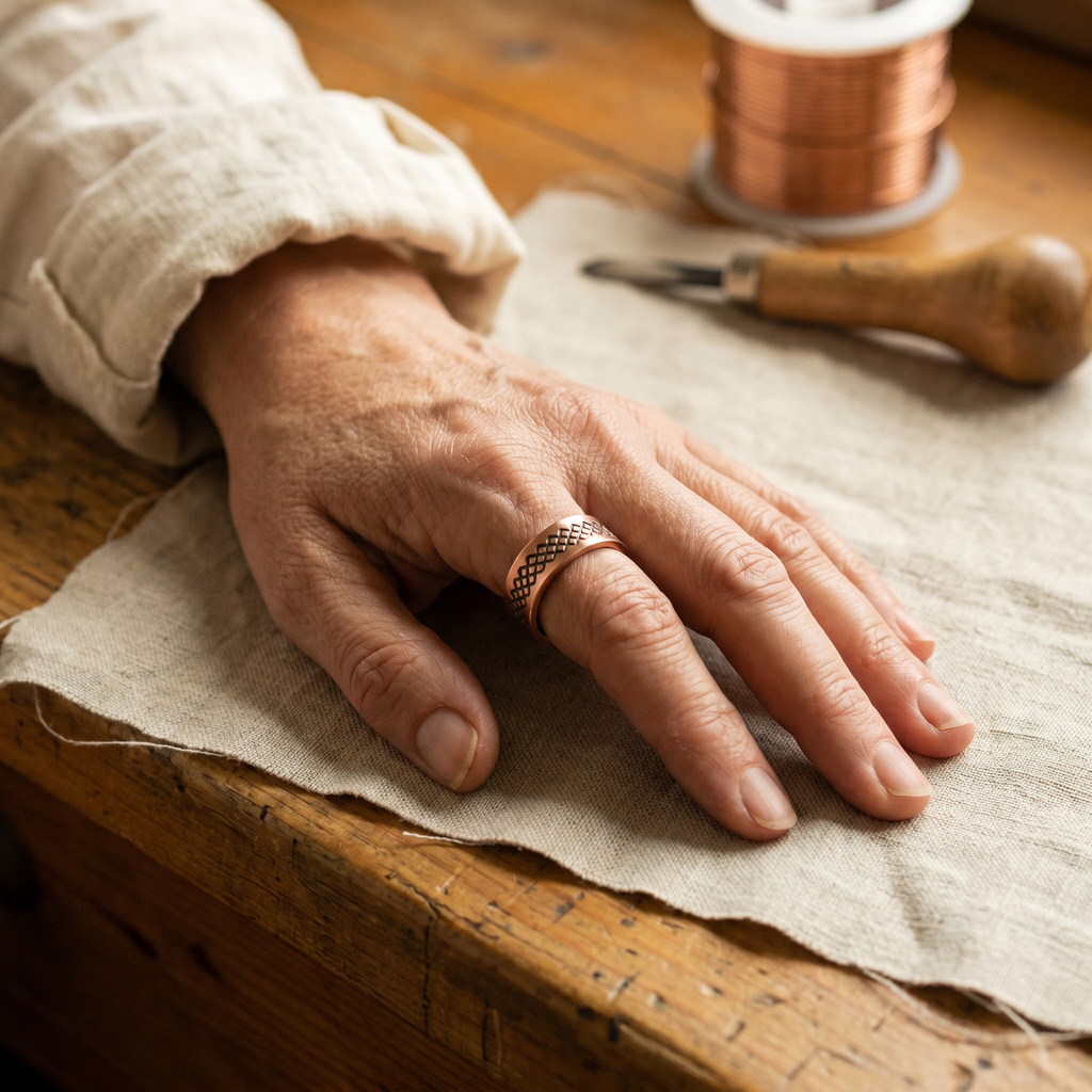 Hazel's Grid Copper Ring