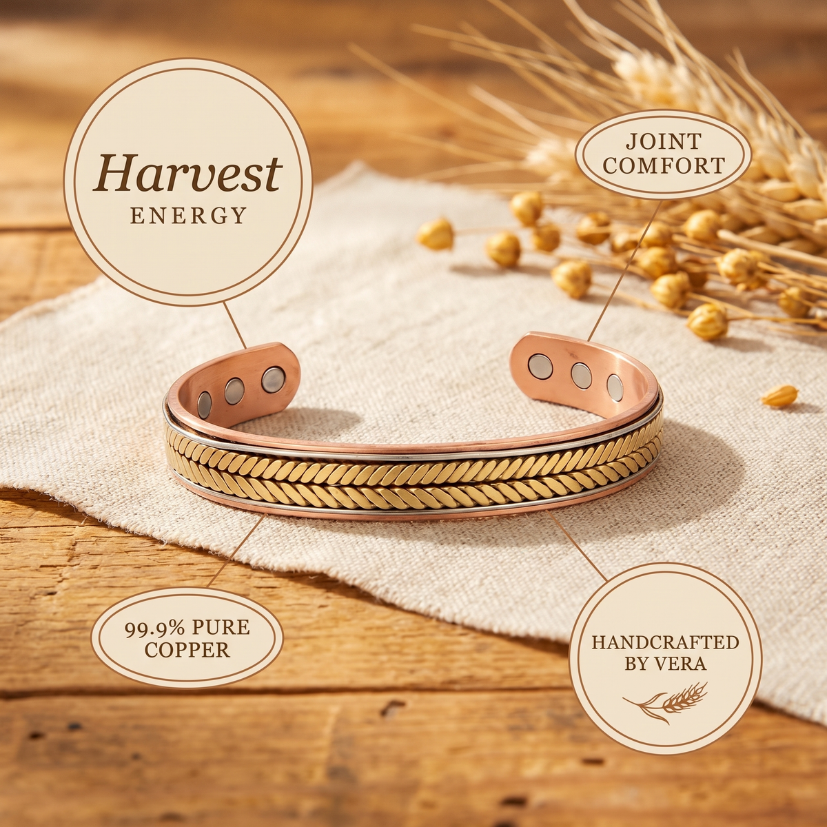 Hazel's Harvest Copper Bracelet