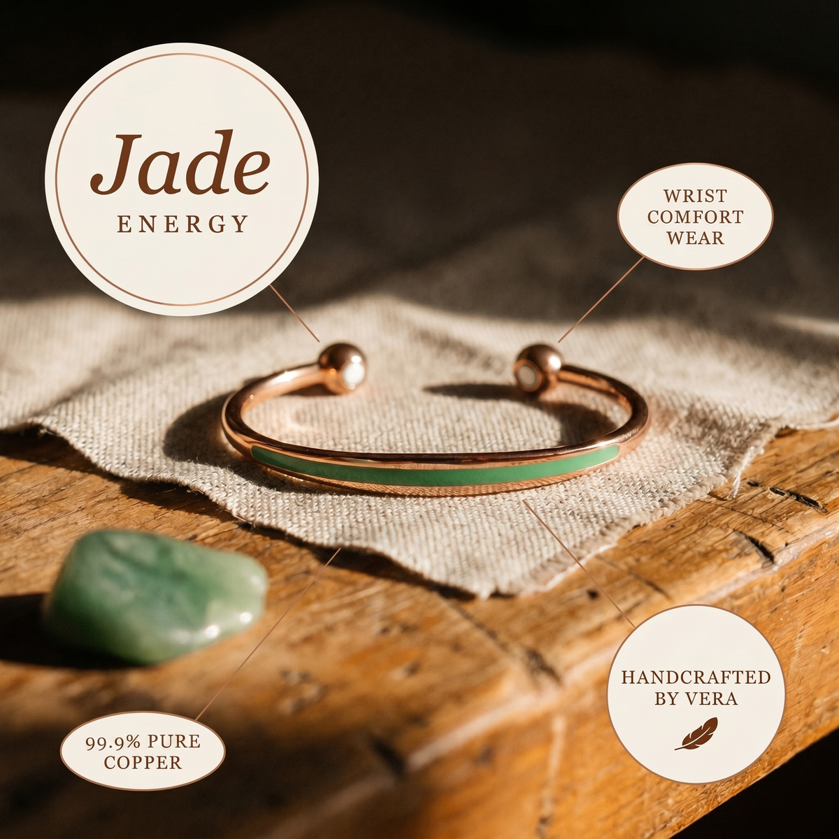 Hazel's Jade Copper Bracelet