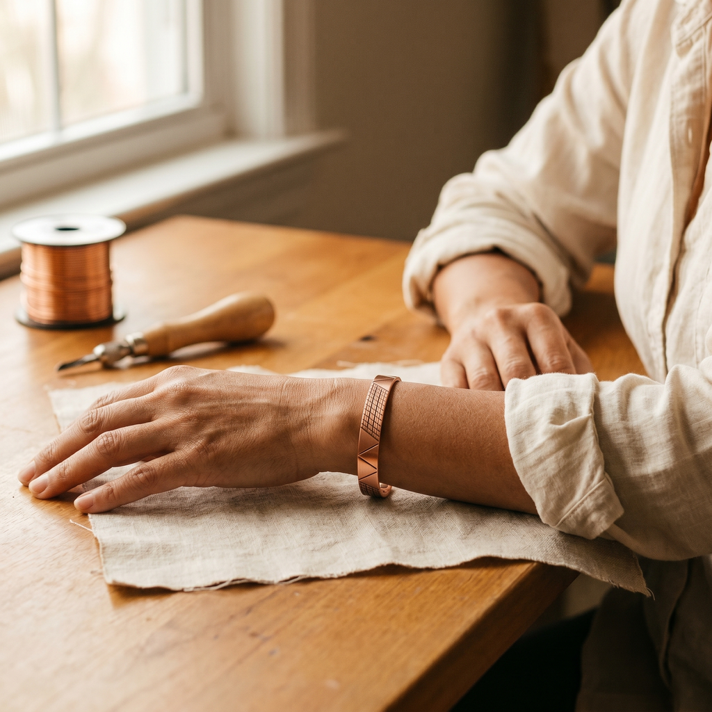 Hazel's Crest Copper Bracelet