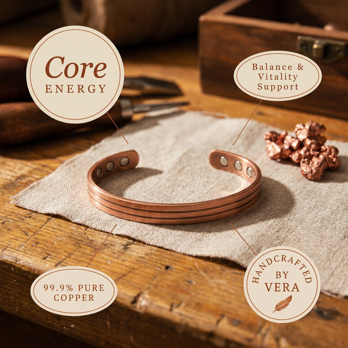 Hazel's Core Copper Bracelet