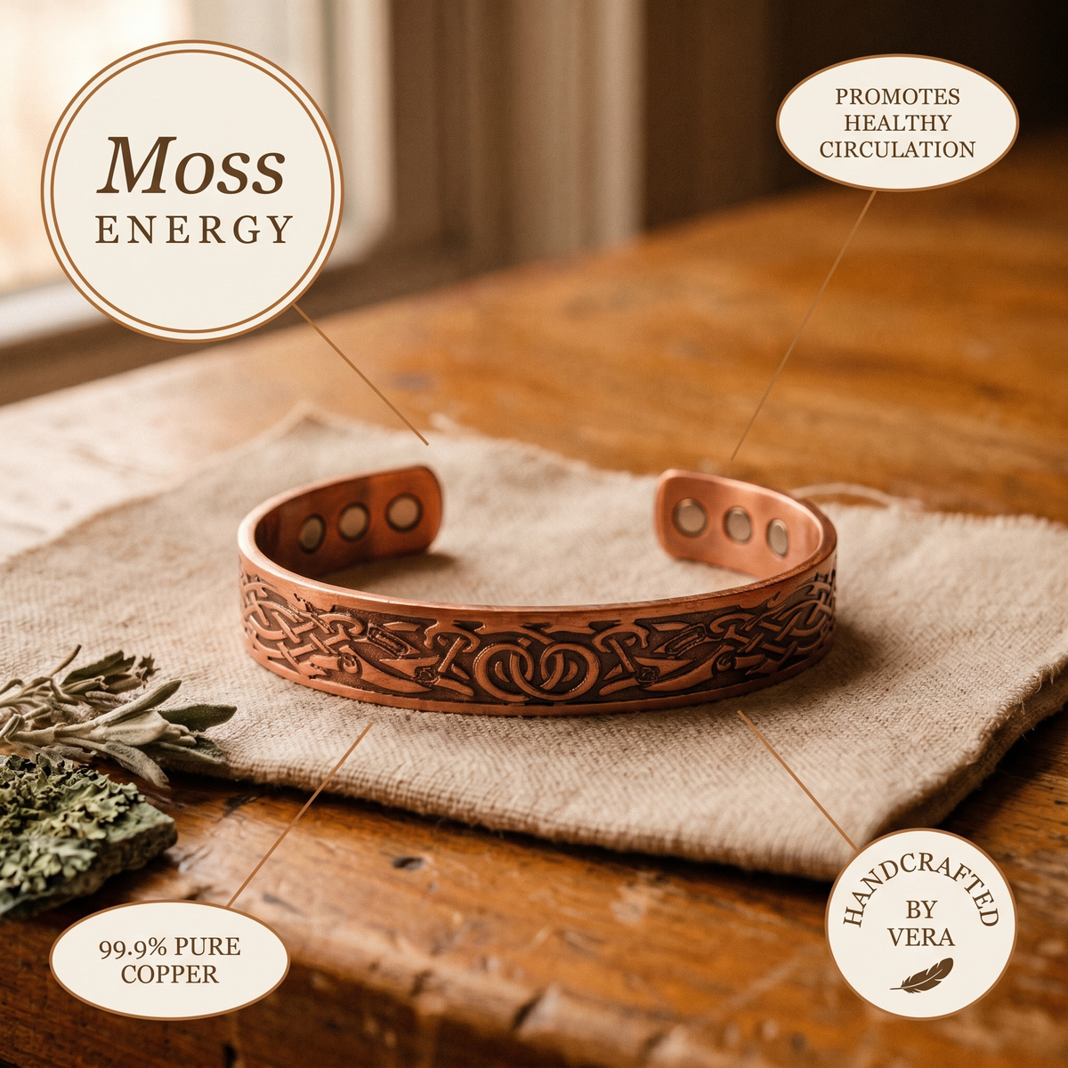 Hazel's Flow Copper Bracelet