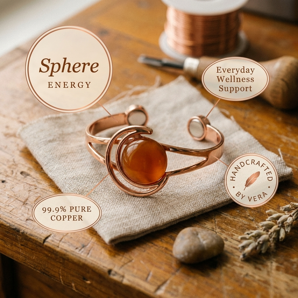 Hazel's Sphere Orange Copper Bracelet