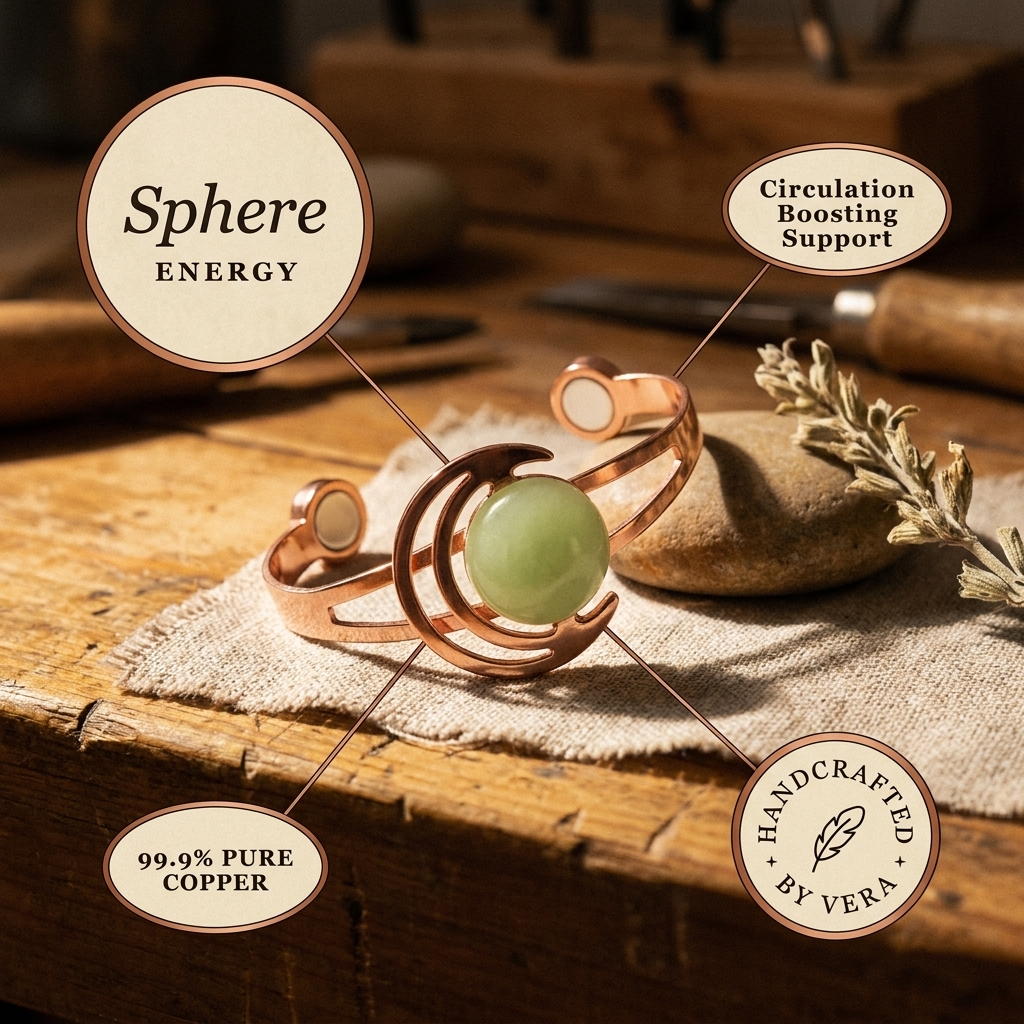 Emily's Sphere Green Copper Bracelet