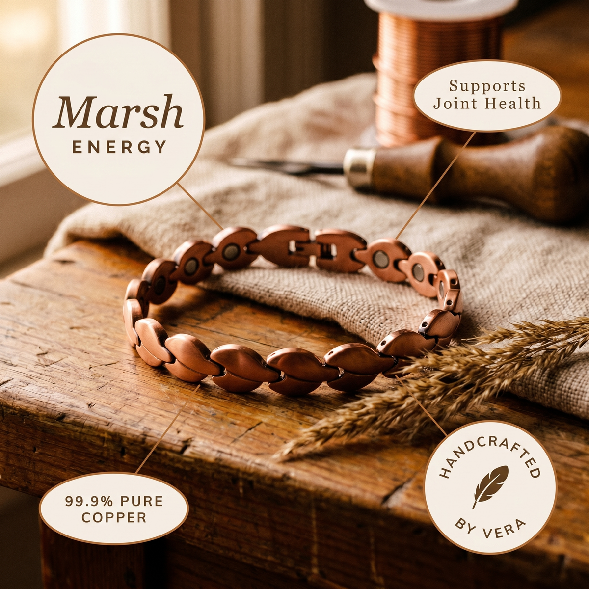 Hazel's Marsh Copper Anklet