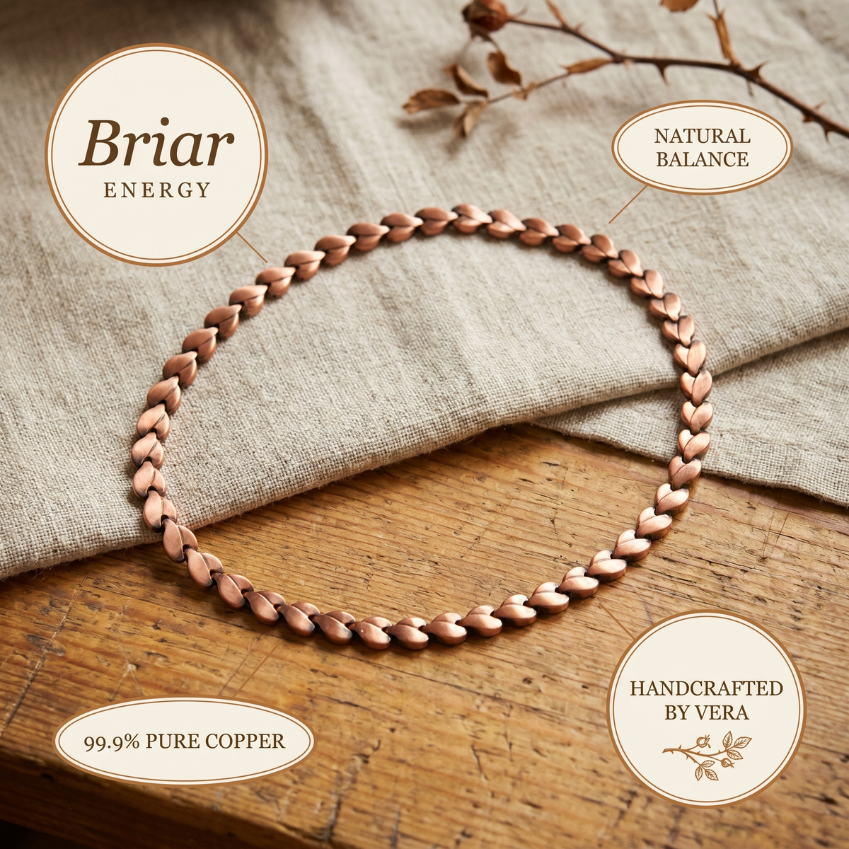 Hazel's Briar Copper Necklace