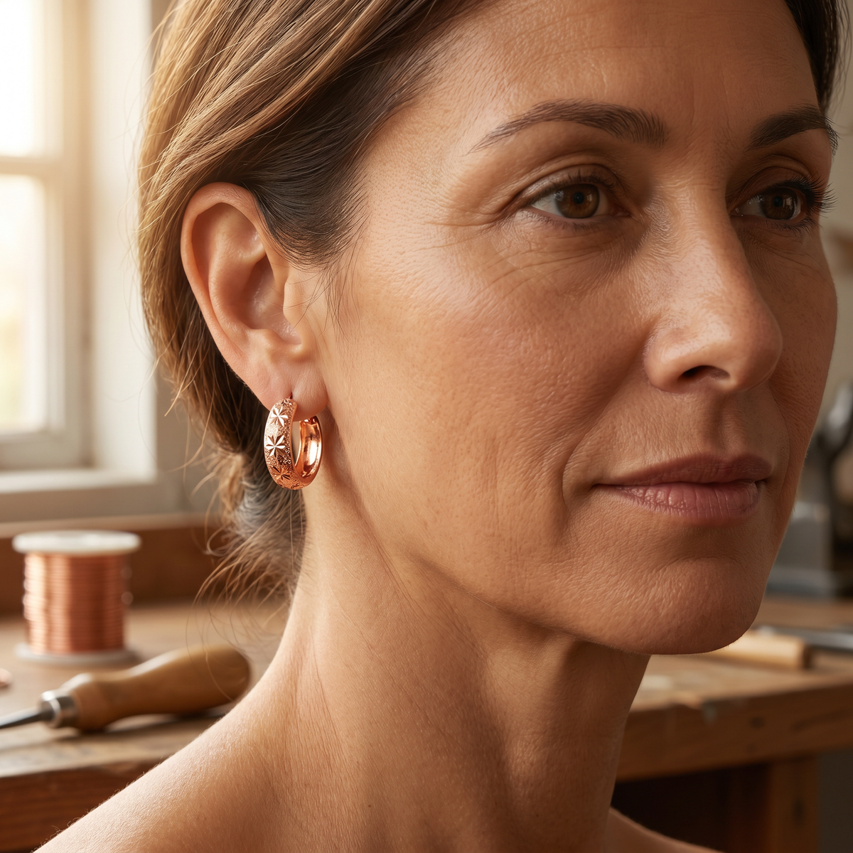 Hazel's Dew Copper Earrings