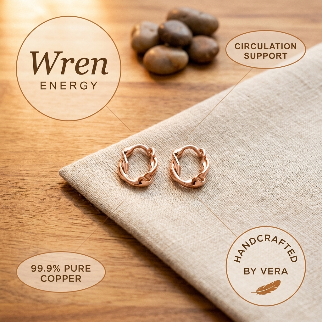 Hazel's Wren Copper Hoop Earrings