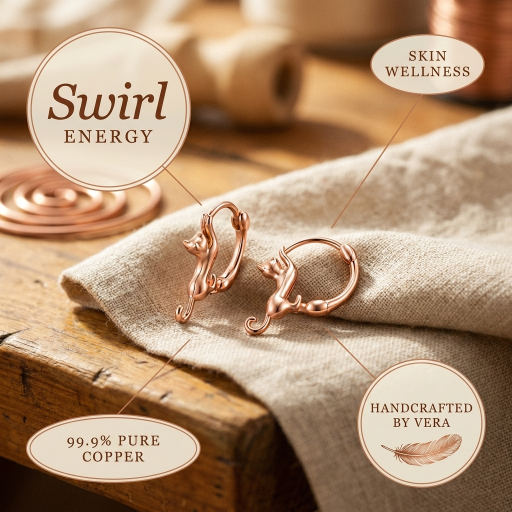 Hazel's Swirl Copper Earrings