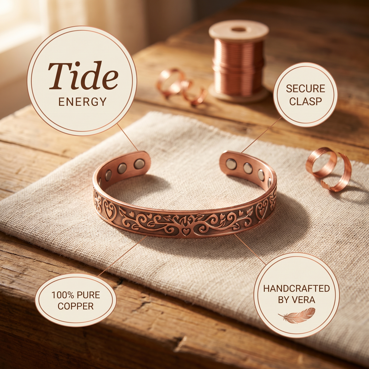 Hazel's Tide Copper Bracelet