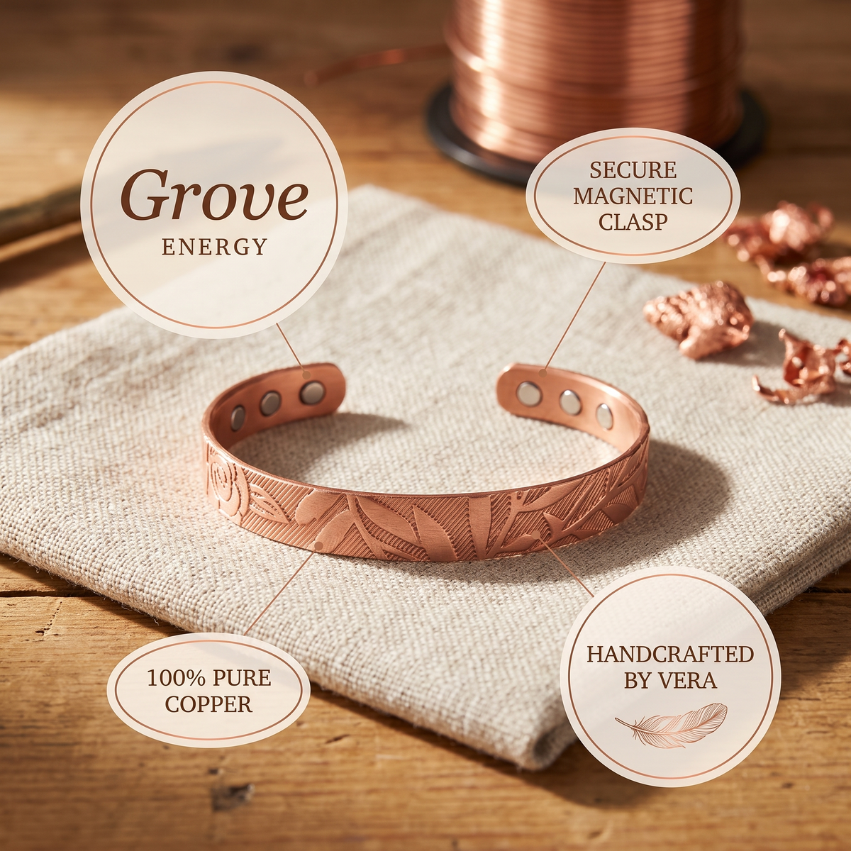 Hazel's Grove Copper Bracelet