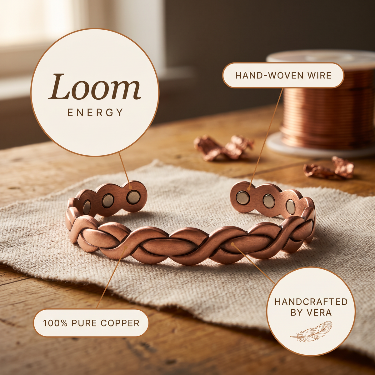 Hazel's Loom Copper Bracelet