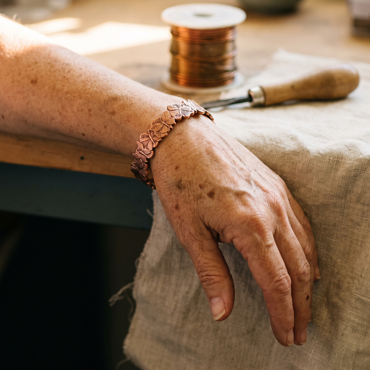 Hazel's Sky Copper Bracelet