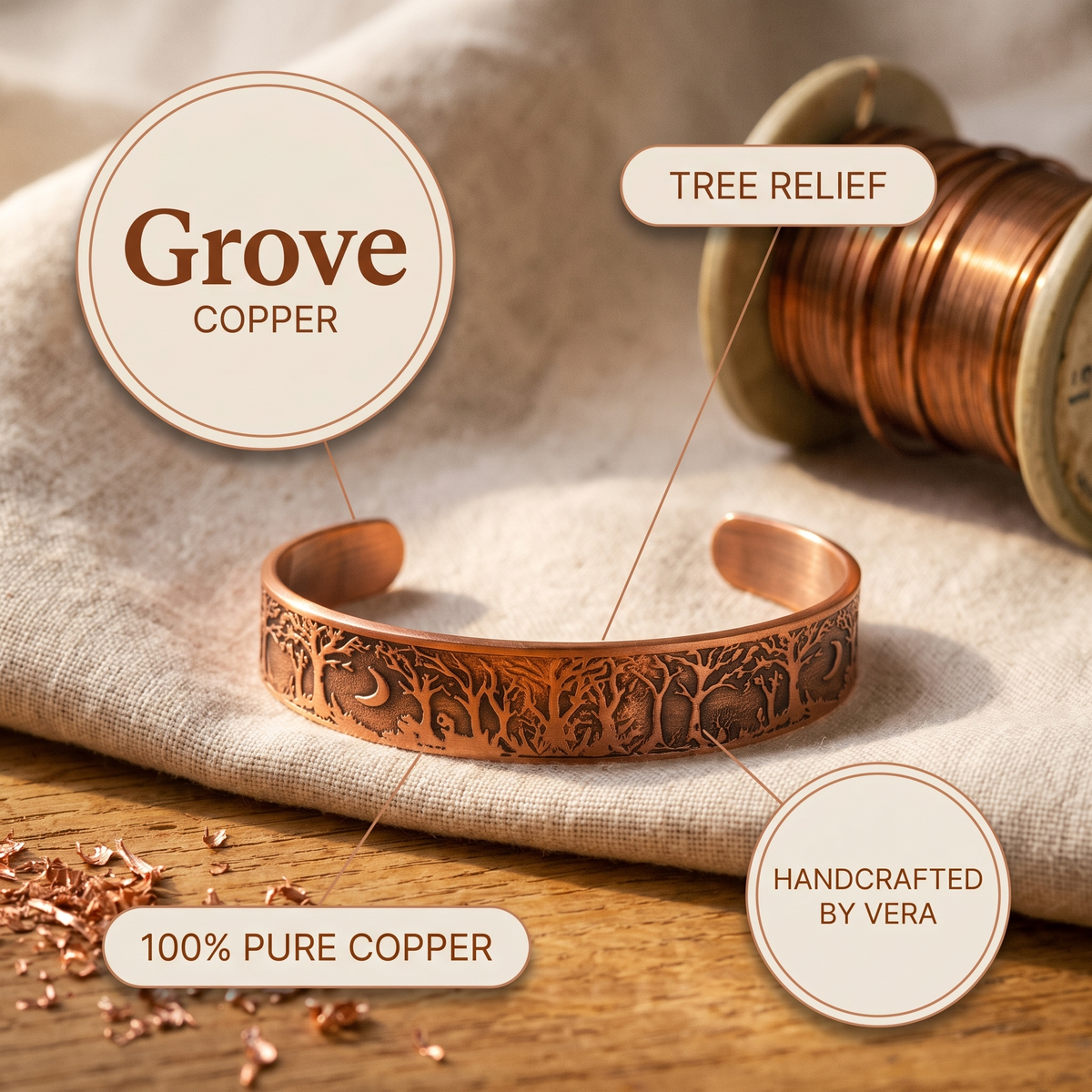 Hazel's Grove Copper Bracelet