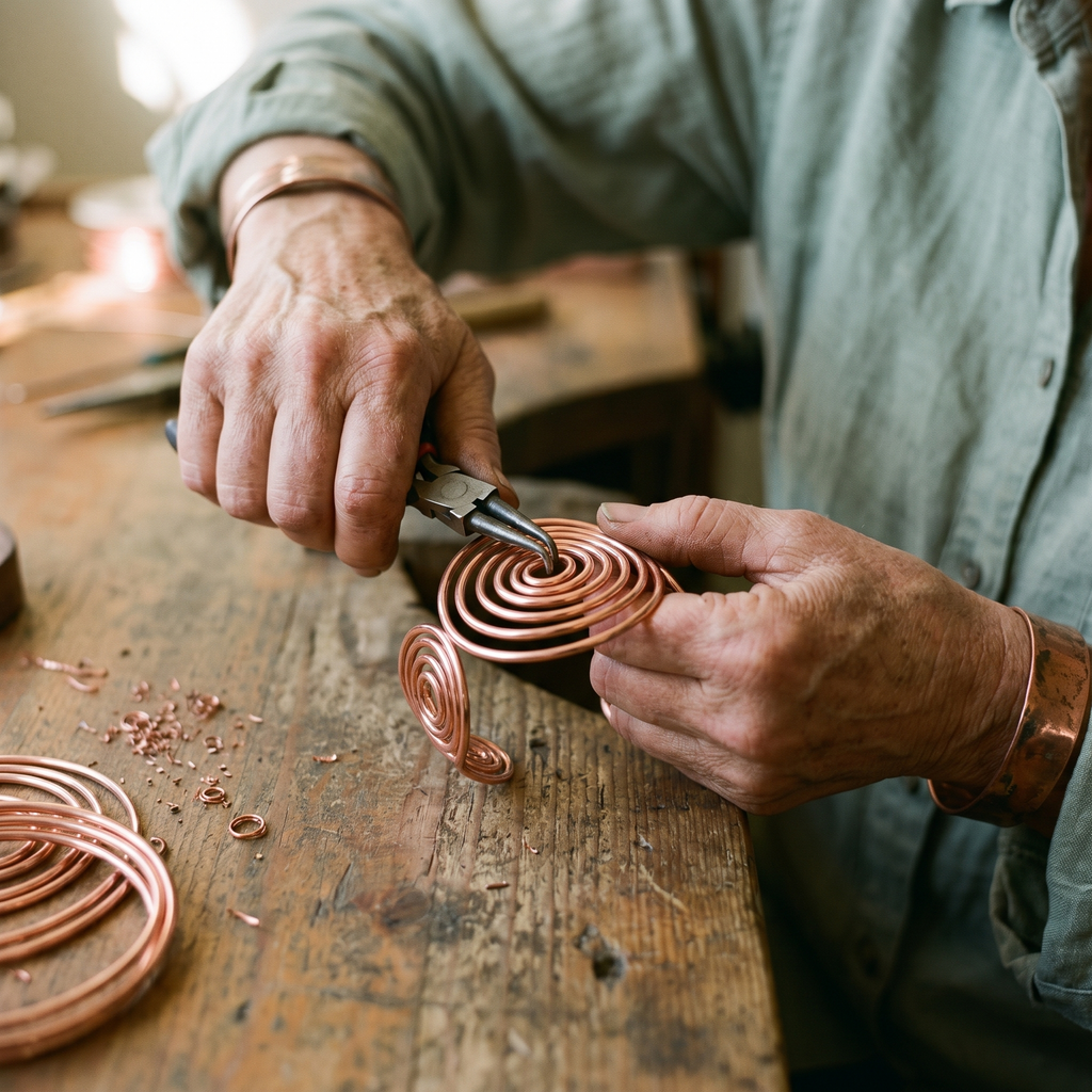 Emily's Spiral Copper Bracelet